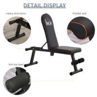 HOMCOM Multifunctional Sit Up Dumbbell Lifting Weight Bench Adjustable Foldable Exercise for Home, Office and Gym, Black(m-7)