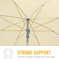 Outsunny 2.2M Tilt Beach Umbrella Sun Parasol Outdoor Shading Garden Shelter Cream White(m-7)