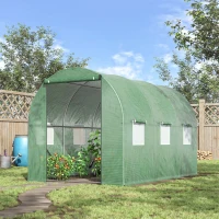 Outsunny Walk in Polytunnel Outdoor Garden Greenhouse with Windows and Door (3 x 2M)(m-10)