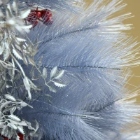 HOMCOM Indoor Christmas Tree Artificial Berry Snow Xmas Decoration with Metal Stand and 222 Tips (5FT(150CM))(m-9)