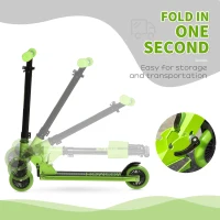 HOMCOM Kids Scooter Foldable Kick Scooter with Adjustable Height Brake for Boys and Girls(m-4)