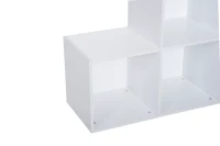 HOMCOM 3-tier Step 6 Cubes Storage Unit Particle Board Cabinet Bookcase Organiser Home Office Shelves - White(m-8)