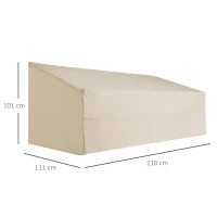 Outsunny 600D Oxford Cloth Furniture Cover 3 Seat Sofa Protector Large Garden Patio Outdoor Waterproof Beige 218x111x63-101cm(m-3)