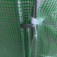 Outsunny Large Walk-In Greenhouse, Plant Gardening Tunnel Hot House with Metal Hinged Door, Galvanised Steel Frame & Mesh Windows (3 x 4M)(m-9)