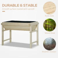 Outsunny Raised Garden Bed, Wooden Elevated Planter Box for Backyard, Patio to Grow Vegetables, Herbs, and Flowers, 108.5cmx60cmx80cm(m-7)