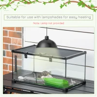 PawHut Glass Reptile Terrarium Insect Breeding Tank Vivarium Habitats with Thermometer for Lizards, Horned Frogs, Snakes, Spiders - Medium 50 x 30 x 25cm(m-6)
