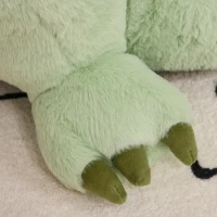 HOMCOM Animal Kids Sofa Chair Cartoon Cute Dinosaur Multi-functional Stuffed with Armrest Flannel PP Cotton 60 x 55 x 59cm Green(m-7)