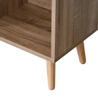 HOMCOM Freestanding Storage Cabinet w/ Wood Legs 5 Compartments Cupboard Home Office Organisation Stylish Bedroom Hallway Furniture 60L x 30W x 121H cm - White(m-8)