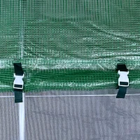 Outsunny Large Walk-In Greenhouse, Plant Gardening Tunnel Hot House with Metal Hinged Door, Galvanised Steel Frame & Mesh Windows (3 x 4M)(m-8)