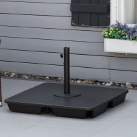 Outsunny Set of 4 Parasol Base Weights, Sand Filled Umbrella Base for Banana Hanging and Cantilever Umbrella Parasol Up to 80kg, Black(m-2)