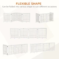 PawHut Freestanding Folding Pet Gate 4 Panels Dog Puppy Barrier with Support Feet(m-4)