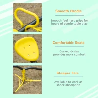 Outsunny 360° Rotating Kids Seesaw Metal Teeter-Totter Children Playground Equipment for Indoors and Outdoors, for Ages 3-7 years, Yellow(m-6)