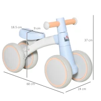 HOMCOM Baby Balance Bike Ride On Walker Push Bike Quick Release Kids Toddler First Bike Birthday Toy Gift for 1-3 Years Blue(m-3)