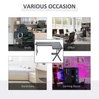 HOMCOM L-Shaped Corner Computer Desk Laptop Workstation PC Table Home Office With CPU Stand Black(m-5)