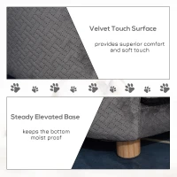 PawHut Dog Sofa for Miniature Sized Dogs, Luxury Tub Shaped Pet Couch with Soft Cushion, Kitten Bed Lounge with Wood Frame - Grey(m-6)