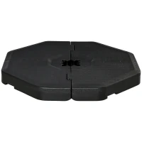 Outsunny Detachable Patio Umbrella Base, Cantilever Parasol Base Stand Outdoor Umbrella Weights, Filled with Sand and Water up to 140KG, Black(m-11)
