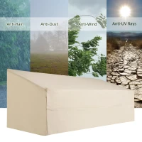 Outsunny 600D Oxford Cloth Furniture Cover 3 Seat Sofa Protector Large Garden Patio Outdoor Waterproof Beige 218x111x63-101cm(m-6)