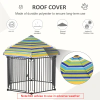 PawHut Heavy-Duty Outdoor Pet Cage Kennel w/ Weather-Resistant Polyester Roof Locking Door Metal Frame 119H x 122L x 105Wcm(m-6)
