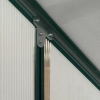 Outsunny Walk-In Lean to Greenhouse Garden Heavy Duty Aluminium Polycarbonate with Roof Vent for Plants Herbs Vegetables, Green, 6 x 4ft(m-9)