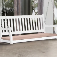 Outsunny 2-Seater Garden Bench Cushion with Ties, Swing Chair Cushion, Replacement Cushion for Outdoor Furniture, 110 x 46 cm, Beige(m-2)