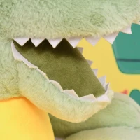 HOMCOM Animal Kids Sofa Chair Cartoon Cute Dinosaur Multi-functional Stuffed with Armrest Flannel PP Cotton 60 x 55 x 59cm Green(m-8)