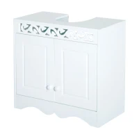 HOMCOM Bathroom Under Sink Storage Cabinet 2 Door Wooden Cupboard Vanity Units(m-1)