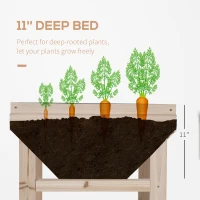 Outsunny Raised Garden Bed, Wooden Elevated Planter Box for Backyard, Patio to Grow Vegetables, Herbs, and Flowers, 108.5cmx60cmx80cm(m-4)