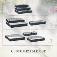 Outsunny 118cm x 118cm x 62cm 3 Tier Raised Garden Bed, Metal Elevated Planer Box Kit Flower Pot w/ A Pairs of Glove for Backyard, Patio to Grow Vegetables, Herbs, and Flowers, Grey(m-4)