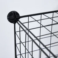 PawHut 3 Level DIY Pet Playpen Metal Small Animal Cage Rabbit Ferret Chinchillas Cage 4 Doors Bottom Trays Black(m-9)