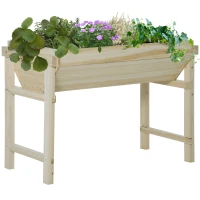 Outsunny Raised Garden Bed, Wooden Elevated Planter Box for Backyard, Patio to Grow Vegetables, Herbs, and Flowers, 108.5cmx60cmx80cm(m-1)