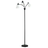 HOMCOM Arc Tree Floor Lamp with 3 Adjustable Rotating Lights, for Bedroom Living Room, Industrial Standing Lamp with Steel Frame, 155cm, Black(m-1)