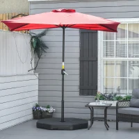 Outsunny Detachable Patio Umbrella Base, Cantilever Parasol Base Stand Outdoor Umbrella Weights, Filled with Sand and Water up to 140KG, Black(m-10)