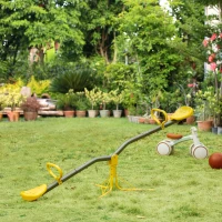 Outsunny 360° Rotating Kids Seesaw Metal Teeter-Totter Children Playground Equipment for Indoors and Outdoors, for Ages 3-7 years, Yellow(m-10)