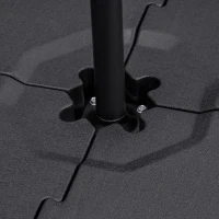 Outsunny Detachable Patio Umbrella Base, Cantilever Parasol Base Stand Outdoor Umbrella Weights, Filled with Sand and Water up to 140KG, Black(m-7)