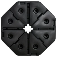 Outsunny Detachable Patio Umbrella Base, Cantilever Parasol Base Stand Outdoor Umbrella Weights, Filled with Sand and Water up to 140KG, Black(m-9)