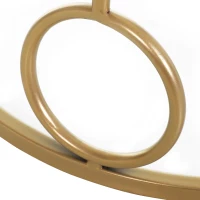 HOMCOM Round Coffee Tables Set of 2, Gold Nesting Side End Tables with Tempered Glass Top, Steel Frame for Living Room, Gold(m-9)