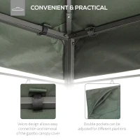 Outsunny 3x4m Gazebo Replacement Roof Canopy 2 Tier Top UV Cover Garden Patio Outdoor Sun Awning Shelters Deep Grey (TOP ONLY)(m-6)
