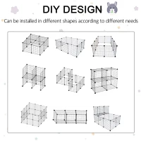 PawHut 3 Level DIY Pet Playpen Metal Small Animal Cage Rabbit Ferret Chinchillas Cage 4 Doors Bottom Trays Black(m-5)
