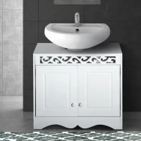 HOMCOM Bathroom Under Sink Storage Cabinet 2 Door Wooden Cupboard Vanity Units(m-2)