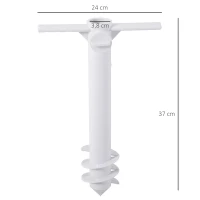 Outsunny Beach Umbrella Sand Anchor Stand Holder with 3-Tier Screw, One Size Fits All, White(m-3)