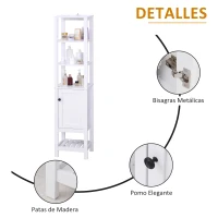 HOMCOM Freestanding Bathroom Tall Storage Cabinet Organizer Tower with Shelves & Compact Design, White(m-6)