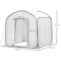 Outsunny 7' x 7' x 7' Pop Up Mini Greenhouse with Side Arc Door & Portable Zipper Bag for Plants Outdoor, PE Cover(m-3)
