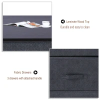 HOMCOM Fabric Dresser Organizer with 4 Drawers Steel Frame Wood Top Storage Tower(m-5)