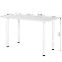 HOMCOM Modern Dining Table Office Working Desk Wood Top with Stainless Steel Leg(m-3)