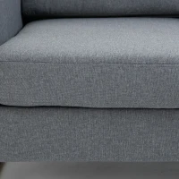 HOMCOM Modern Double 2 Seat Sofa Compact Loveseat Couch Padded Linen Upholstery Steel Leg Grey(m-9)