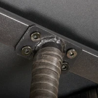 Outsunny Patio Rattan Coffee Table Outdoor All Weather Wicker Side Table Furniture for Garden Balcony Poolside Small Place Grey(m-7)