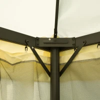 OUTSUNNY 10x13ft Aluminum Frame Gazebo Canopy Double Tier Garden Shelter with Netting and Curtains(m-8)