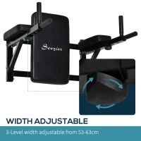 HOMCOM Wall Mounted Dip Station Knee Leg Raise Chin Up Pull Up Rack Home Gym Fitness Exercise Workout Bars New(m-5)