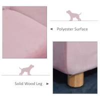 PawHut Lovely Modern Pet Sofa for Cat or Small-sized Dog with Triangular Ingot Back and Soft Cushion, Pink(m-5)