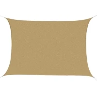 Outsunny Sun Shade Sail Rectangle 4x6m Canopy for Outdoor Patio Lawn Deck Garden Pergola UV Block High Density PE Fabric D-Ring Included Sand(m-1)